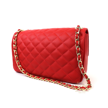 Large Quilted Italian Leather Handbag
