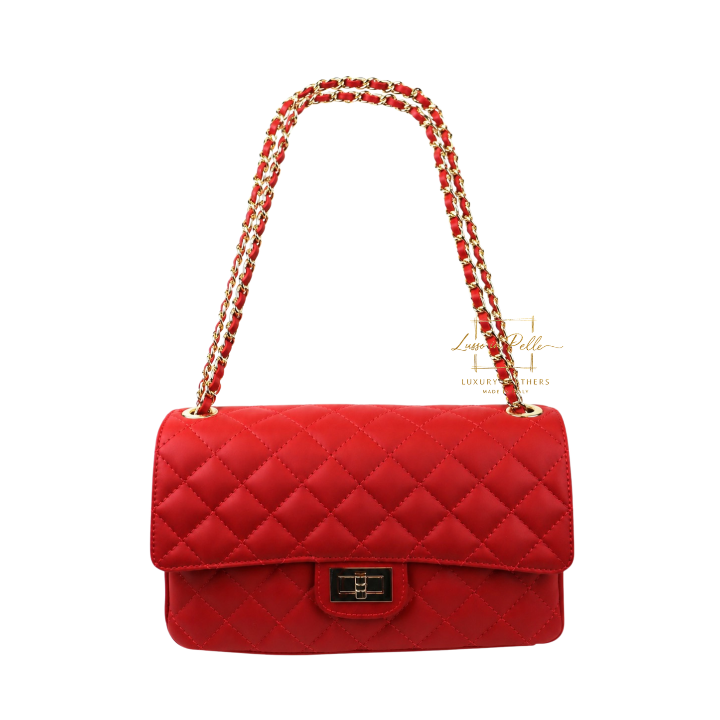 Large Quilted Italian Leather Handbag