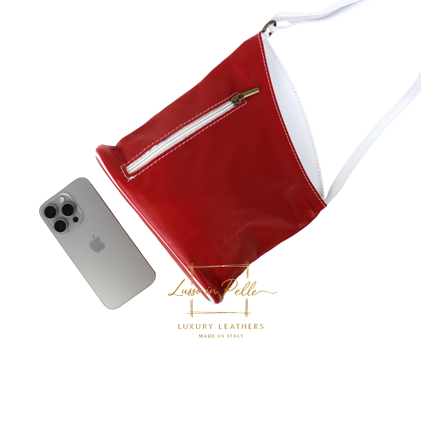 Genuine Soft Italian Leather Crossbody Messenger Handbag
