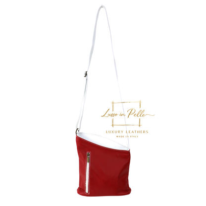 Genuine Soft Italian Leather Crossbody Messenger Handbag