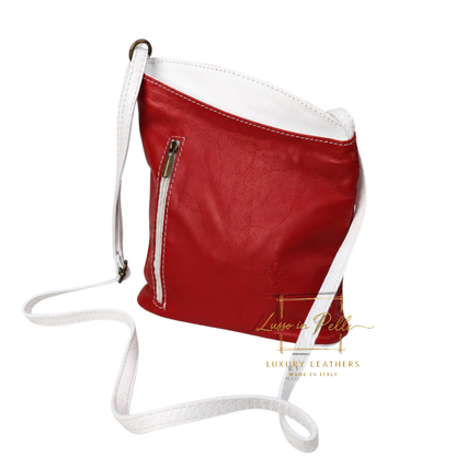 Genuine Soft Italian Leather Crossbody Messenger Handbag