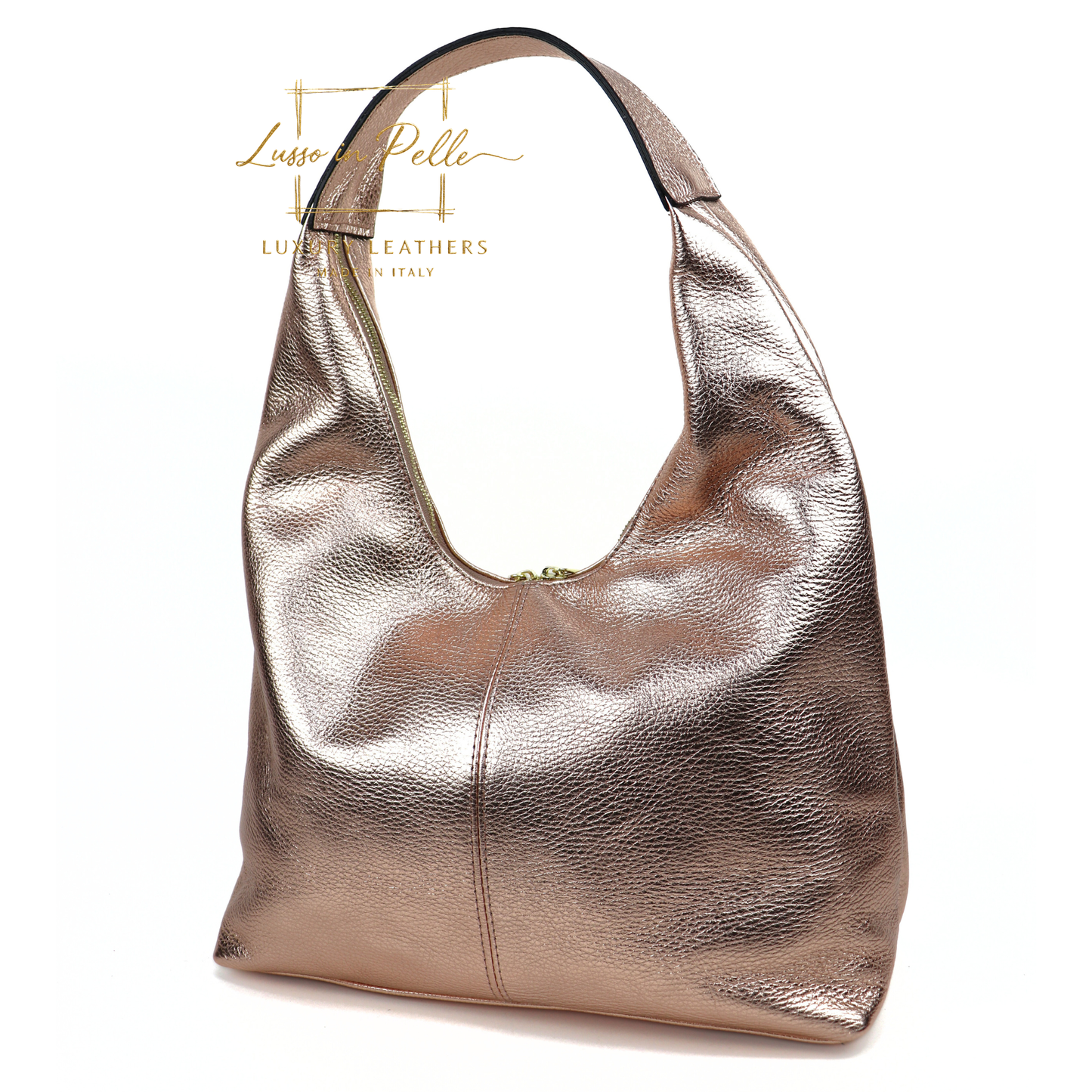 Structured Shoulder Bag with Gold Hardware