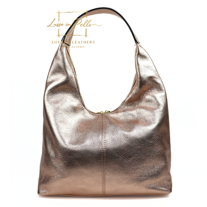 Structured Shoulder Bag with Gold Hardware