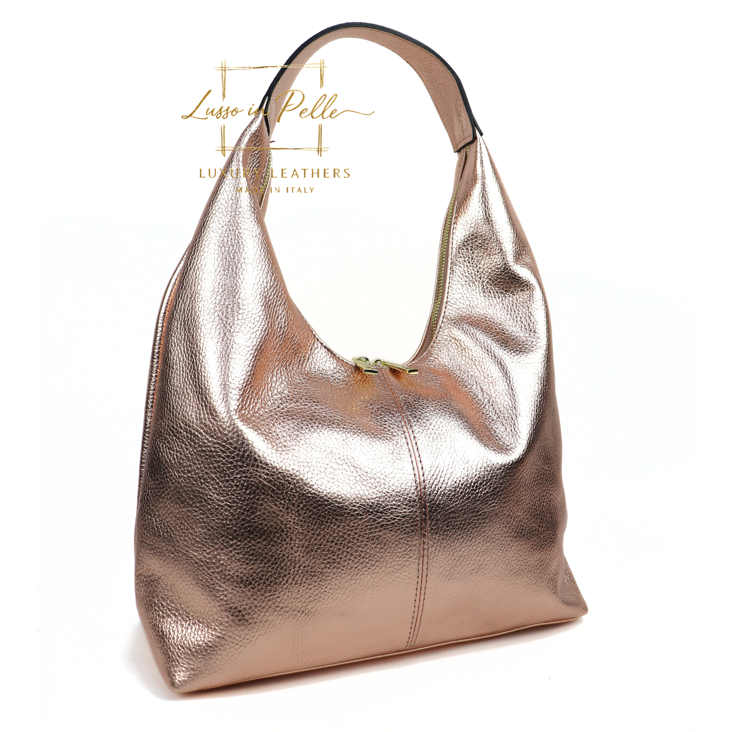 Structured Shoulder Bag with Gold Hardware