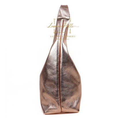 Structured Shoulder Bag with Gold Hardware