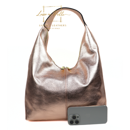 Structured Shoulder Bag with Gold Hardware