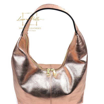 Structured Shoulder Bag with Gold Hardware