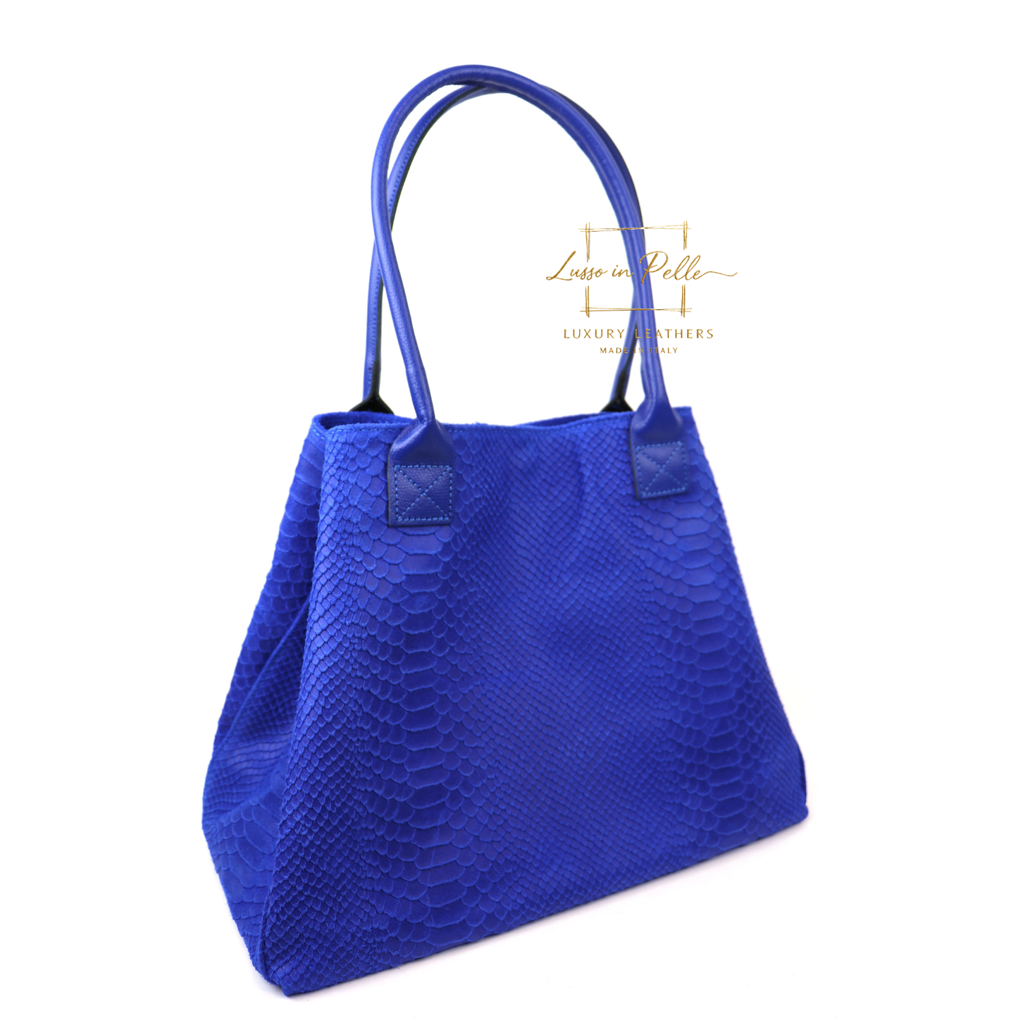 Suede Snake Print Two Style Large Shopper Bag