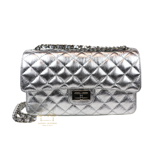 Large Quilted Italian Leather Handbag