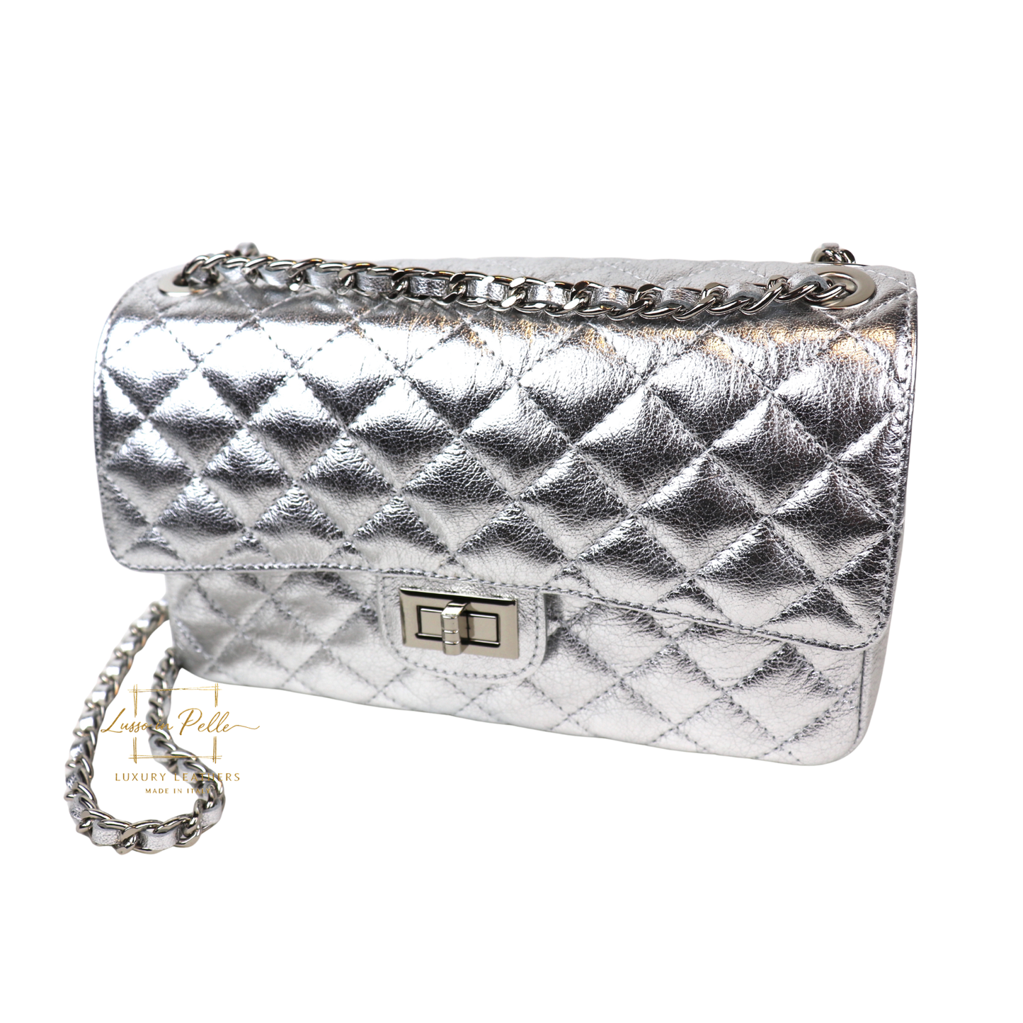 Large Quilted Italian Leather Handbag