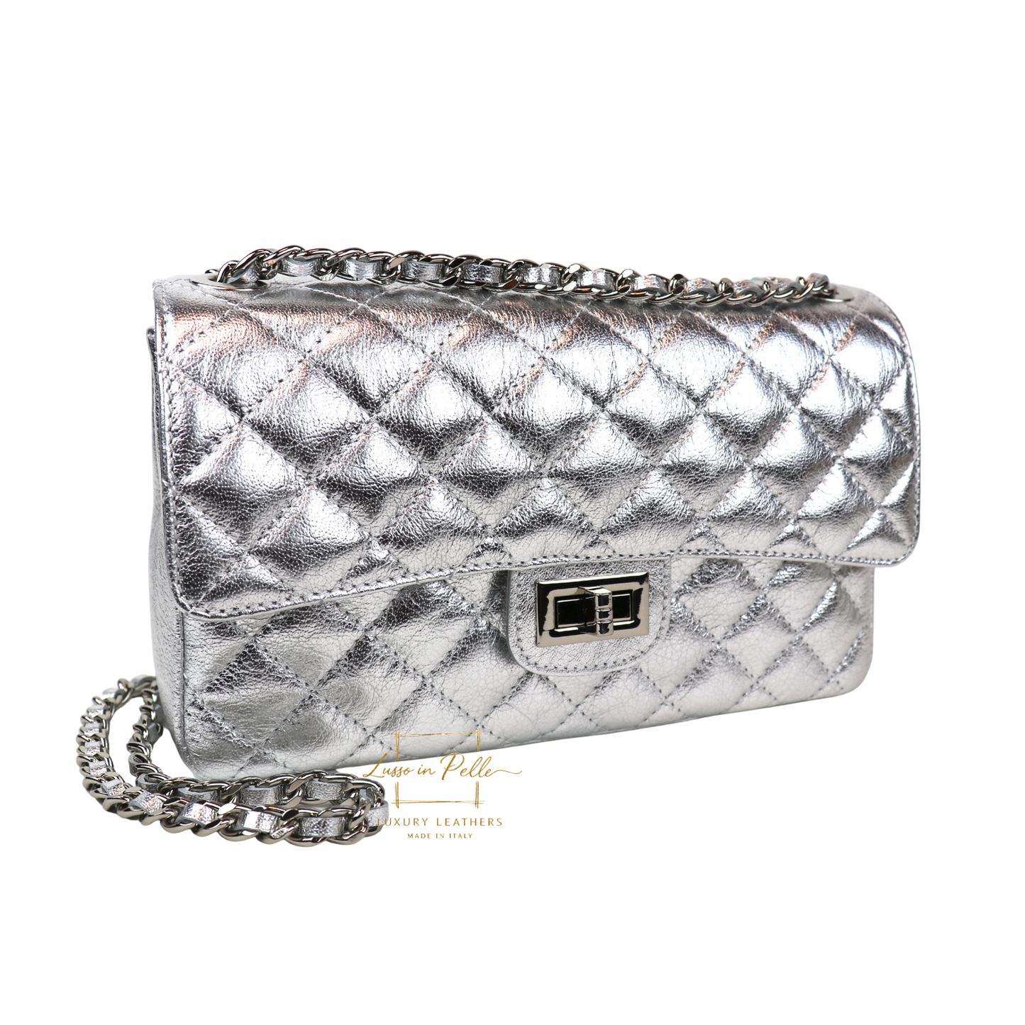Large Quilted Italian Leather Handbag