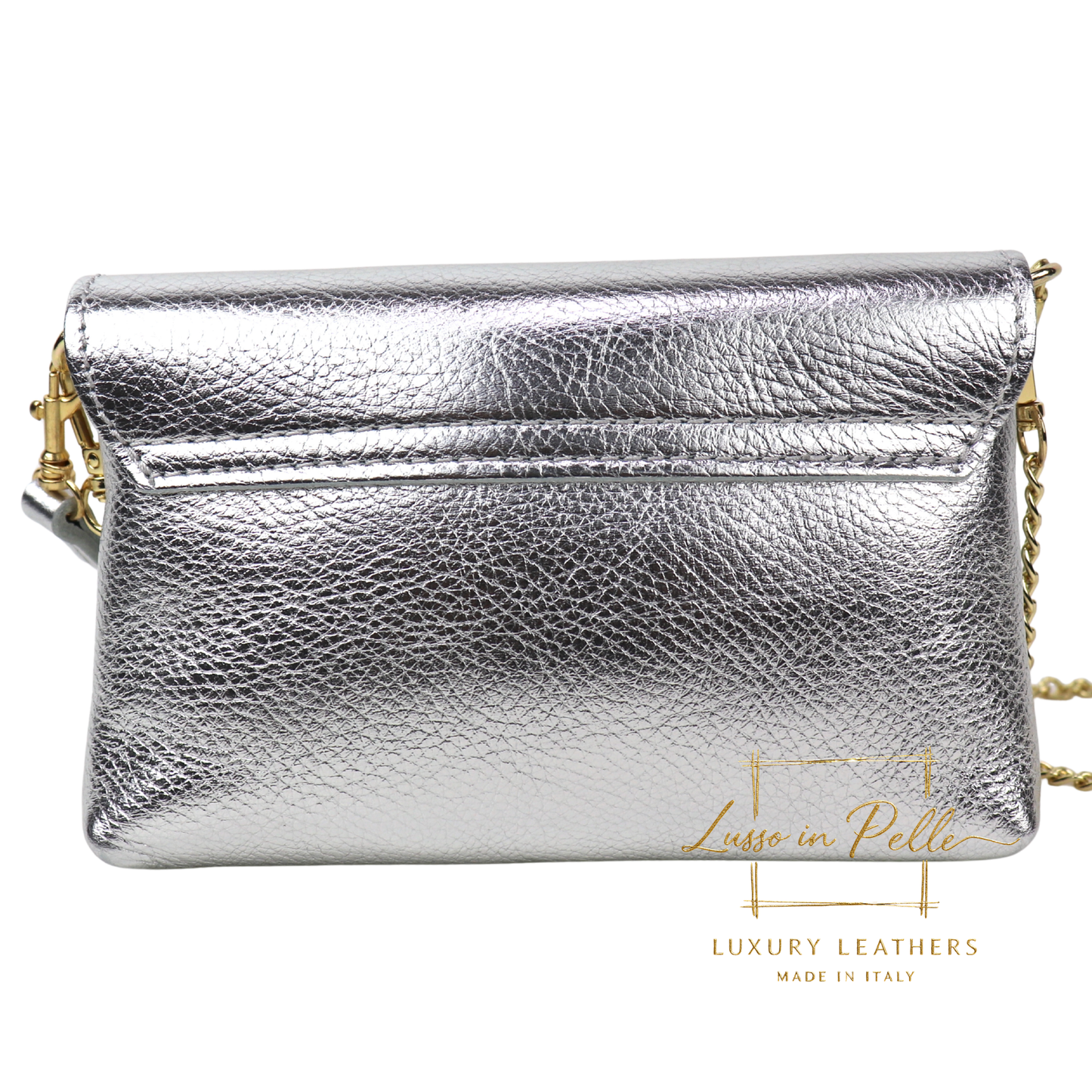 Small Pebbled Leather Clutch/Shoulder/Crossbody Bag with Bamboo-Style Clasp