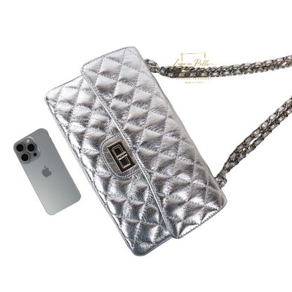Large Quilted Italian Leather Handbag