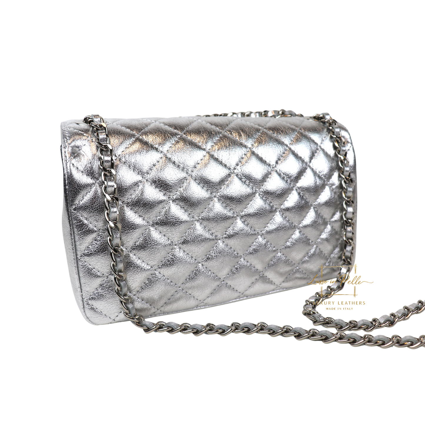 Large Quilted Italian Leather Handbag