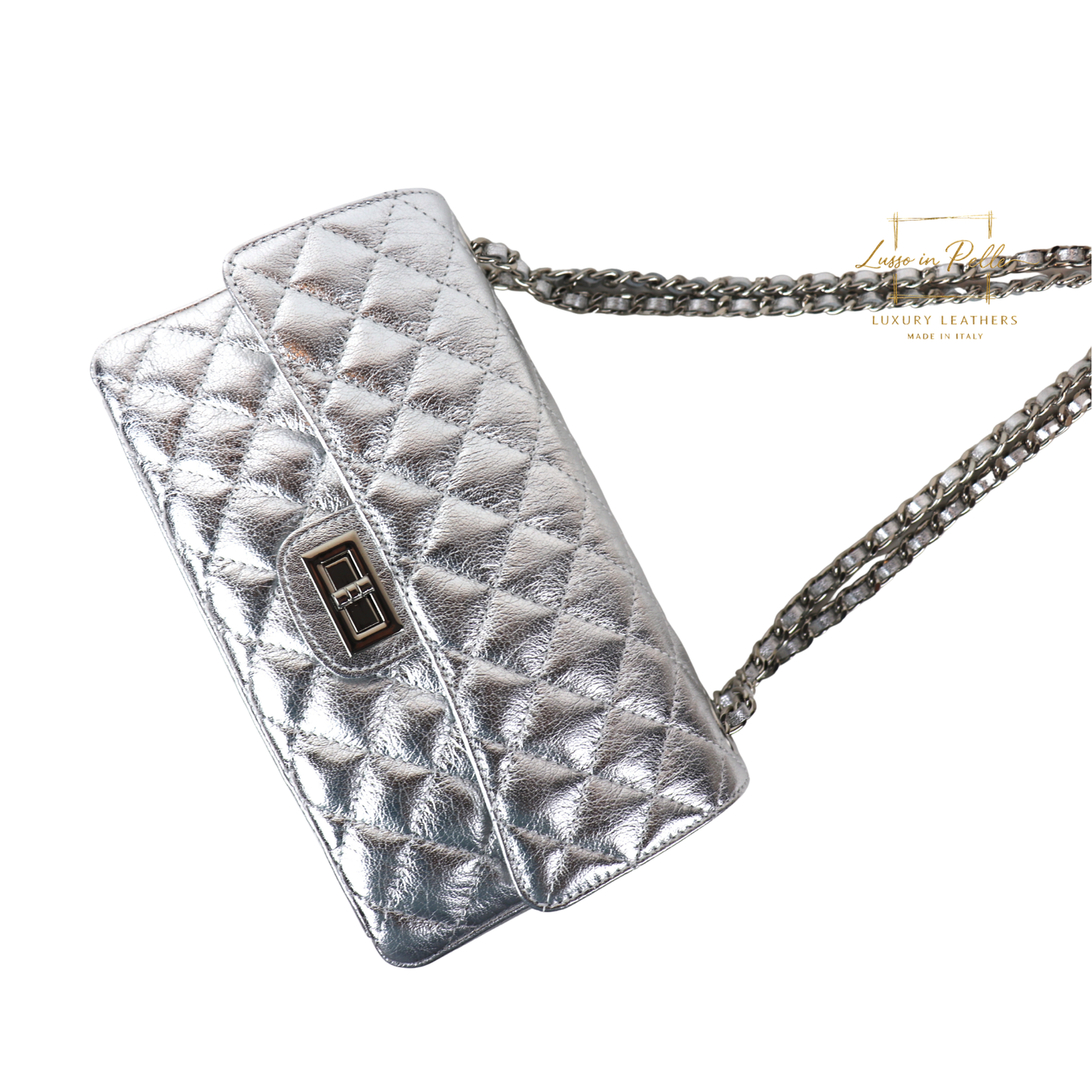 Large Quilted Italian Leather Handbag