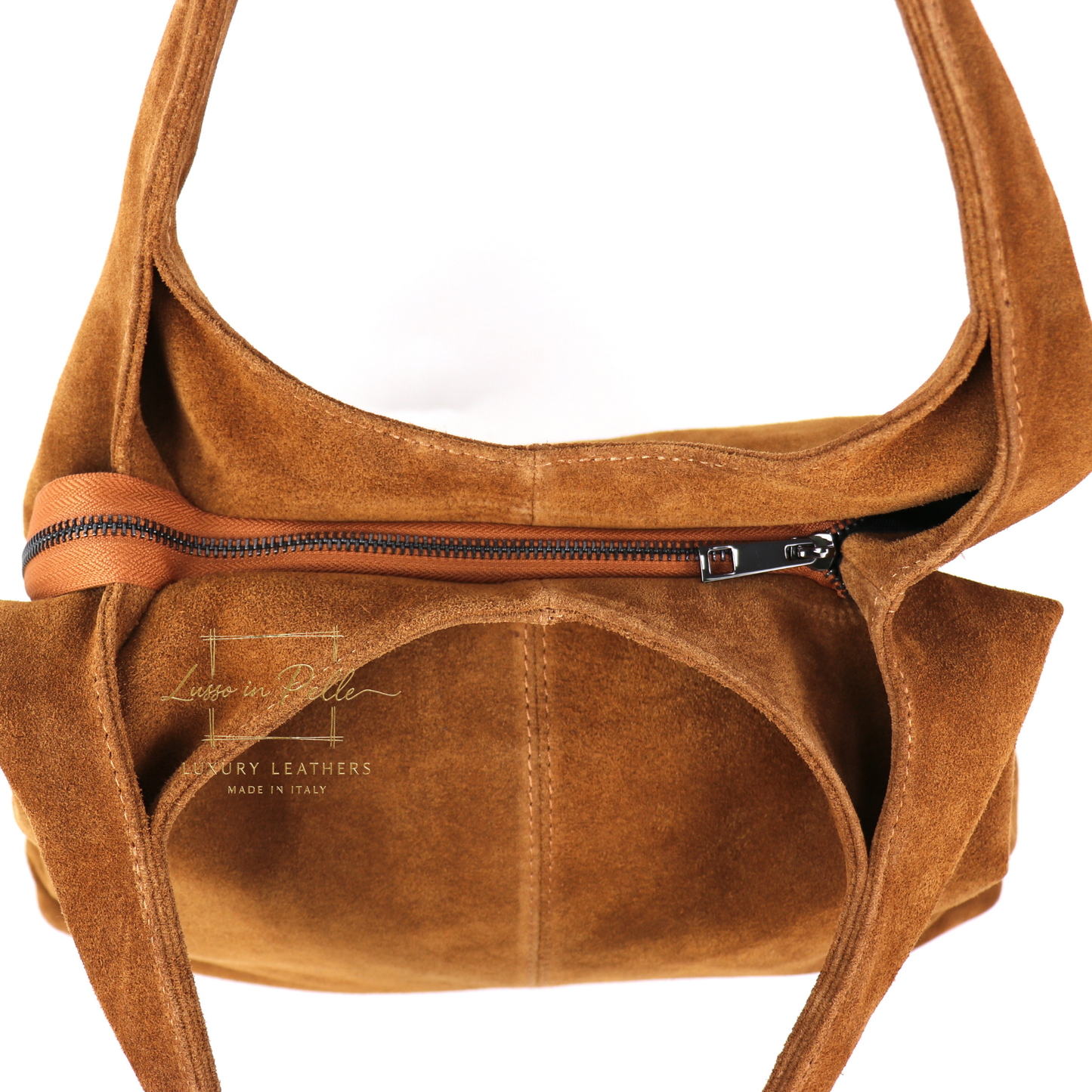 Lusso Double Handle Large Suede Shoulder Tote