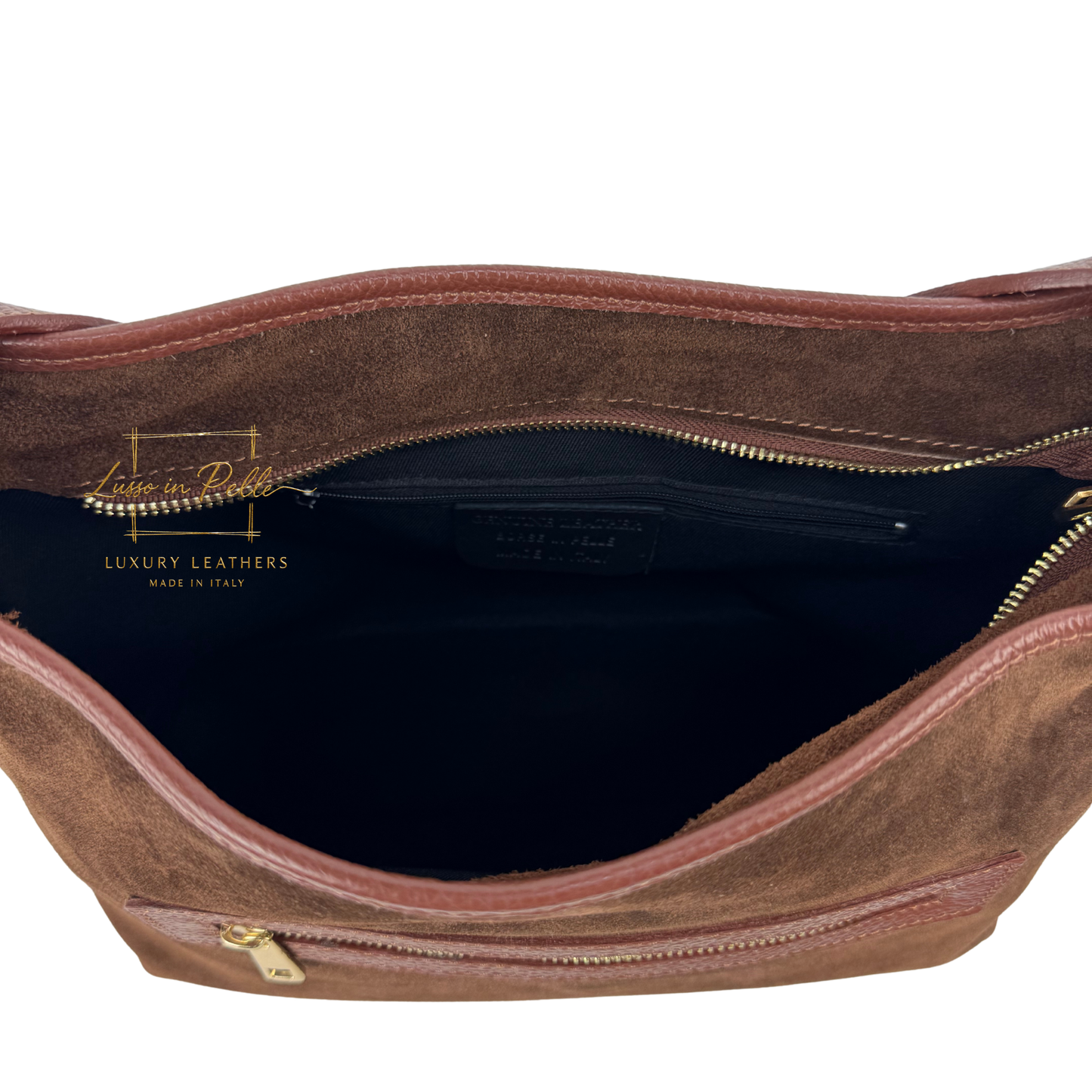 Medium Suede Handbag with Adjustable Leather Straps
