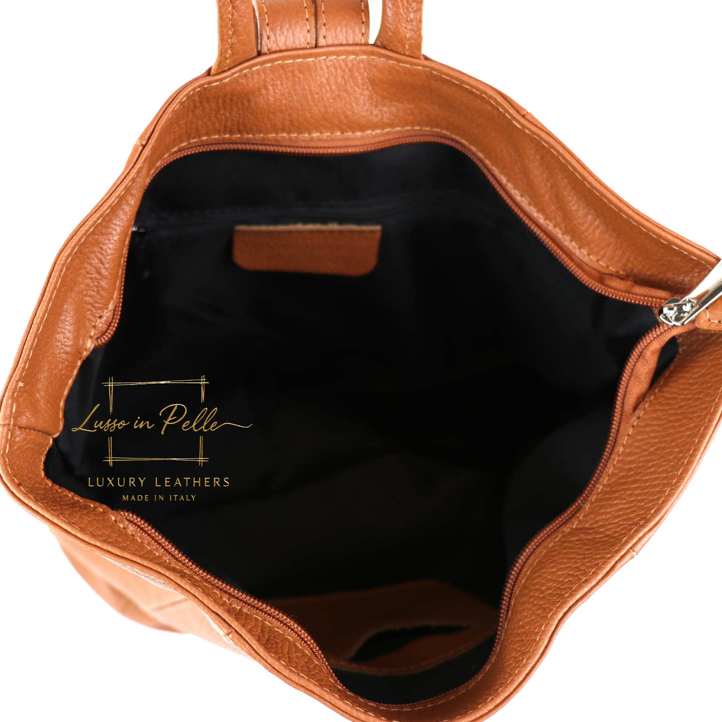 Fold-over Pebbled Leather Backpack