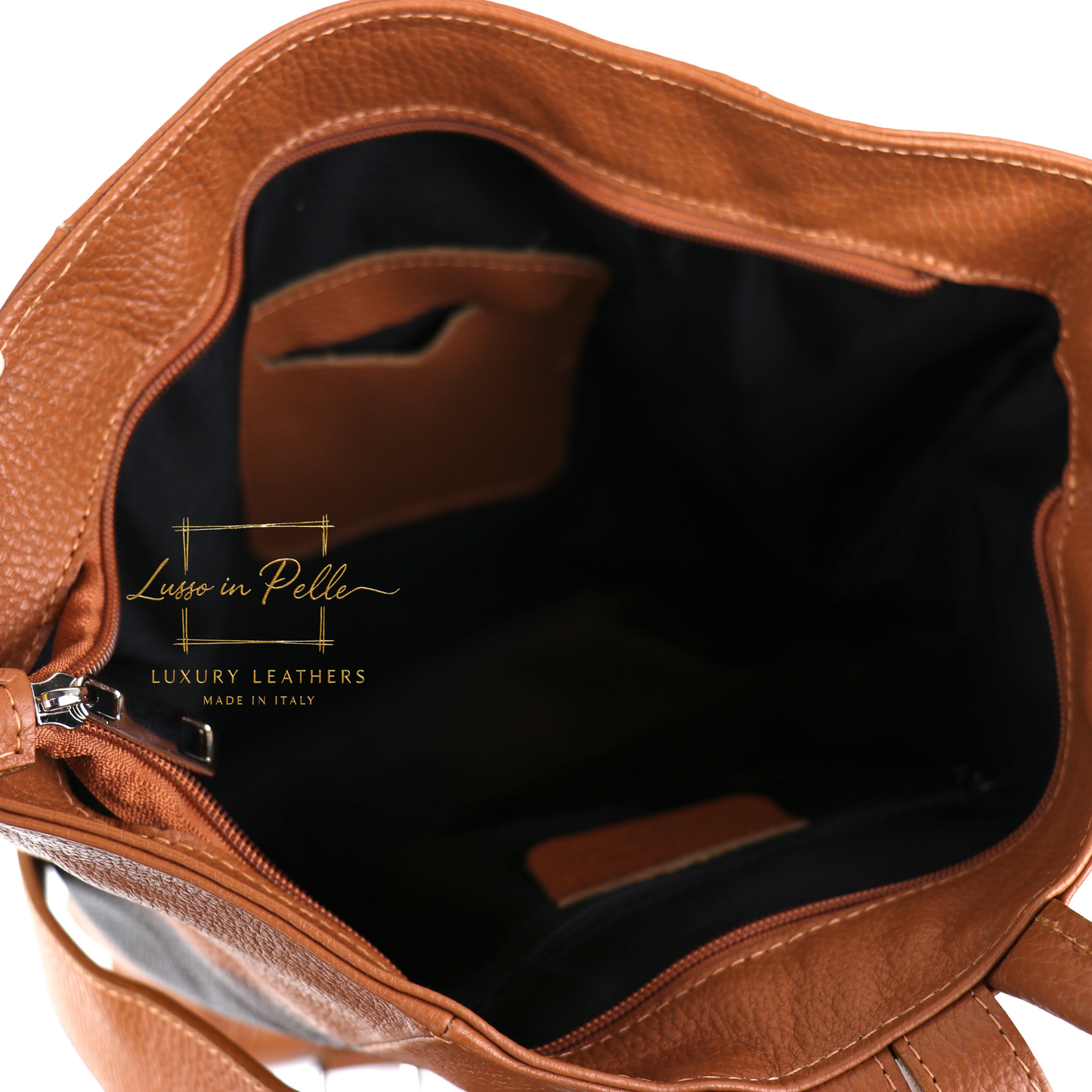 Fold-over Pebbled Leather Backpack