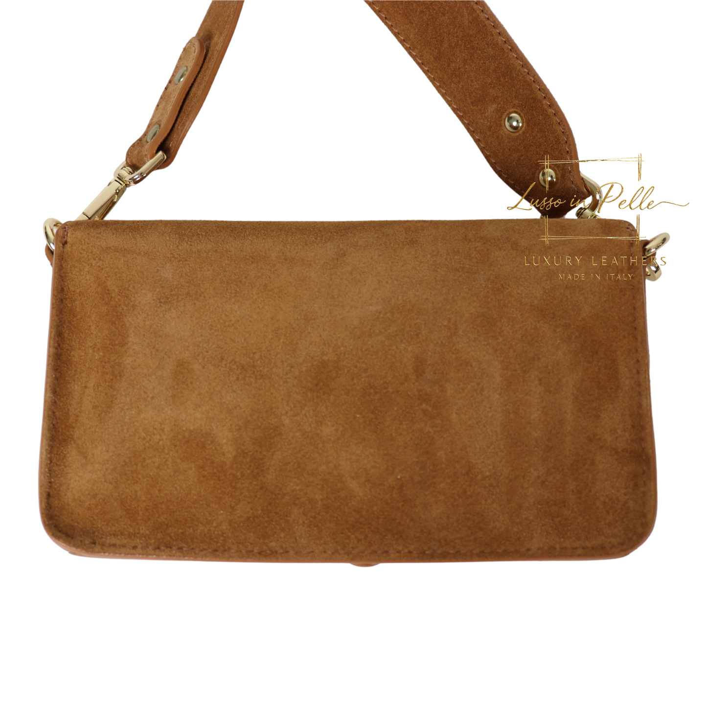 Small Suede Crossbody Bag with Wide Adjustable Strap