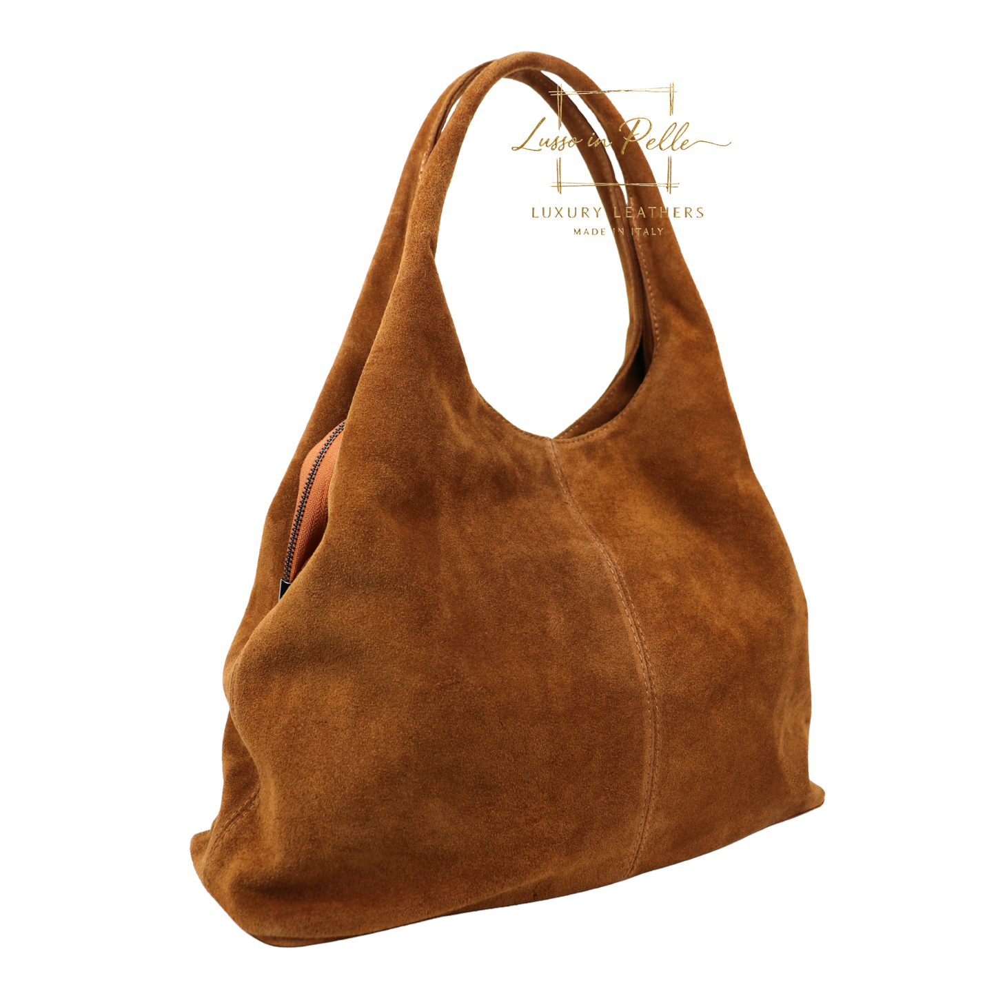 Lusso Double Handle Large Suede Shoulder Tote