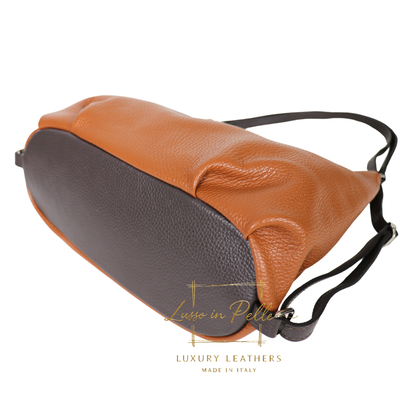 Grain Leather Two-Way Backpack & Crossbody