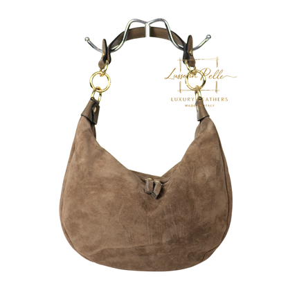 Suede Half Moon Shoulder & Crossbody Bag