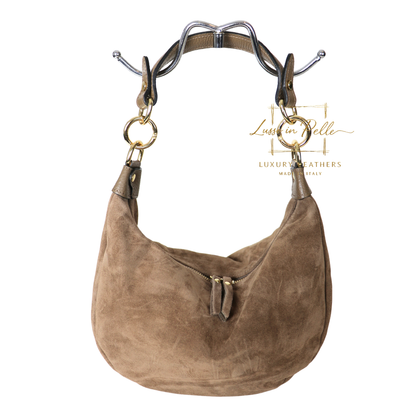 Suede Half Moon Shoulder & Crossbody Bag