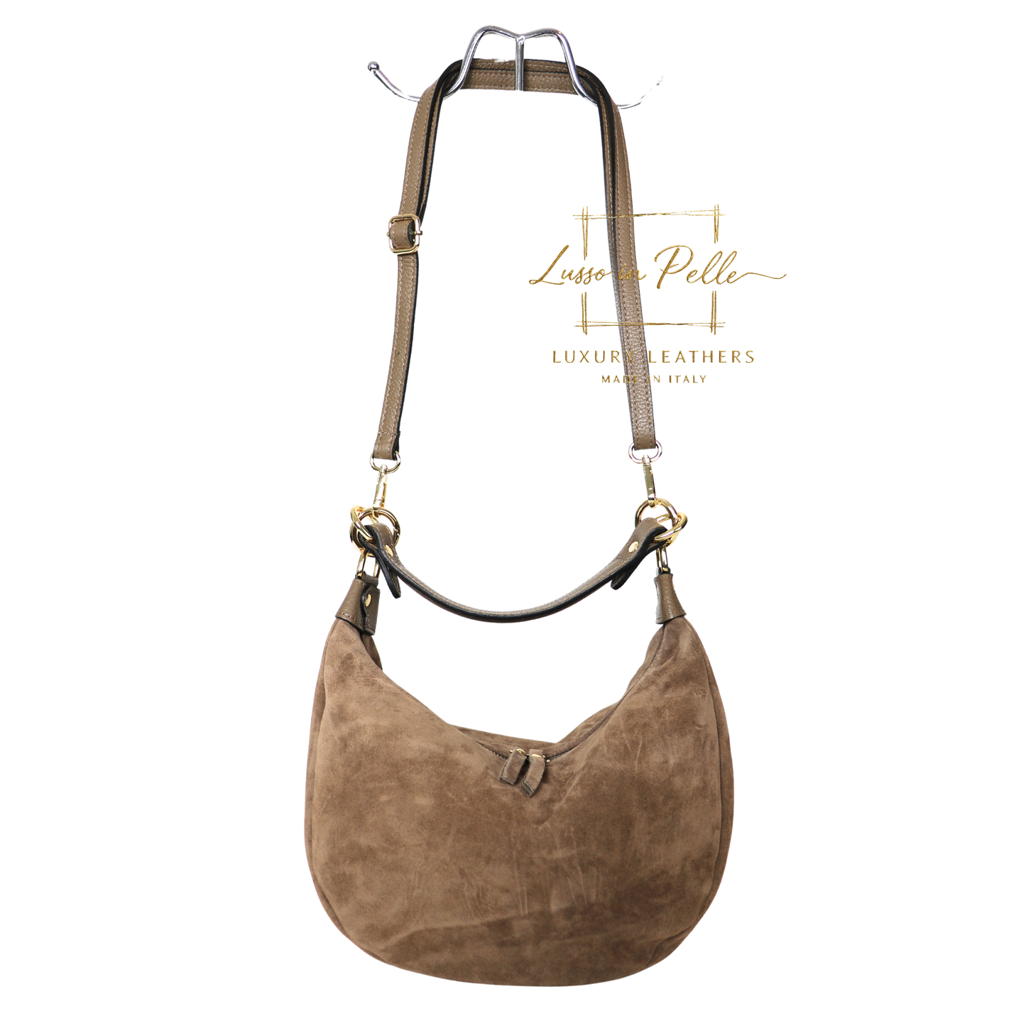 Suede Half Moon Shoulder & Crossbody Bag