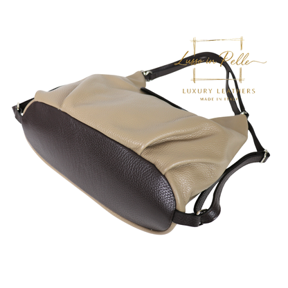 Grain Leather Two-Way Backpack & Crossbody