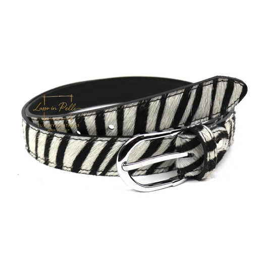 Gold Hardware Animal Print Leather Belt