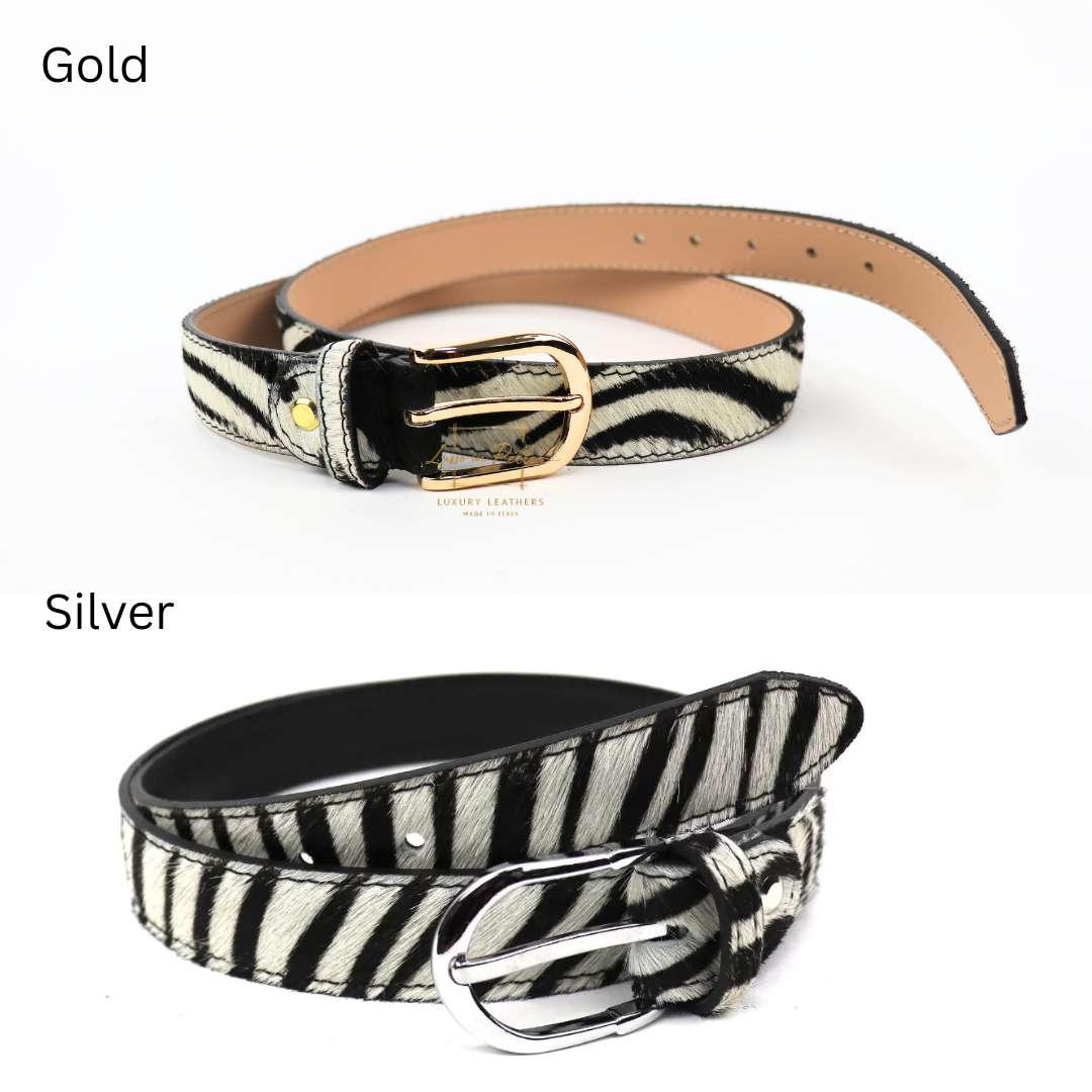 Animal Print Leather Belt